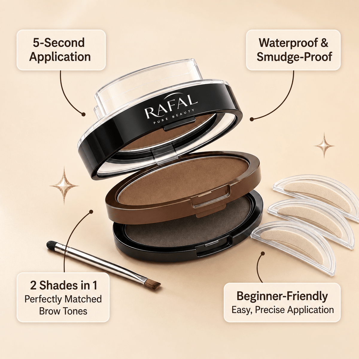 Rafal Brow Stamp Kit – Natural-Looking Brows in Under 5 Seconds - Rafal