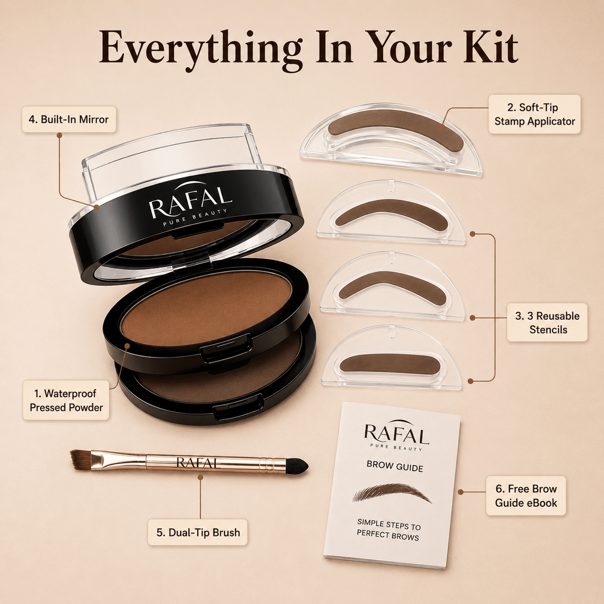 Rafal Brow Stamp Kit – Perfect Brows in 5 Seconds - Rafal
